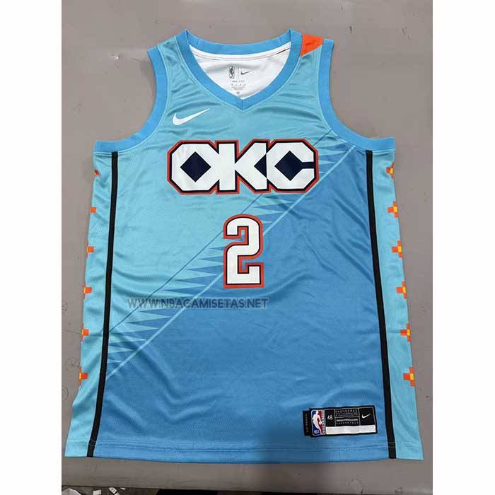 Camiseta Oklahoma City Thunder Shai Gilgeous Alexander NO 2 Ciudad 2018-19 Azul